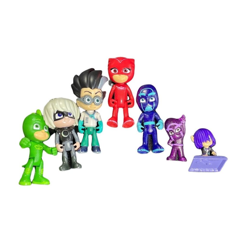 PJ Masks figurine lot articulated gecko Luna Romeo owlette ninja wolfie ninjalin